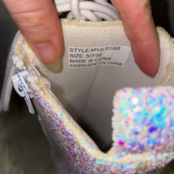 YRU MYA STAR WHITE GLITTER PLATFORM Stripper Dancewear BOOTS HEELS  XTRA Size 5 - Picture 9 of 16